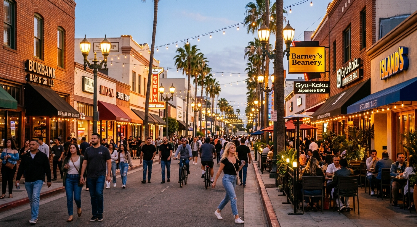 Magnolia Park shops and cafes in Burbank