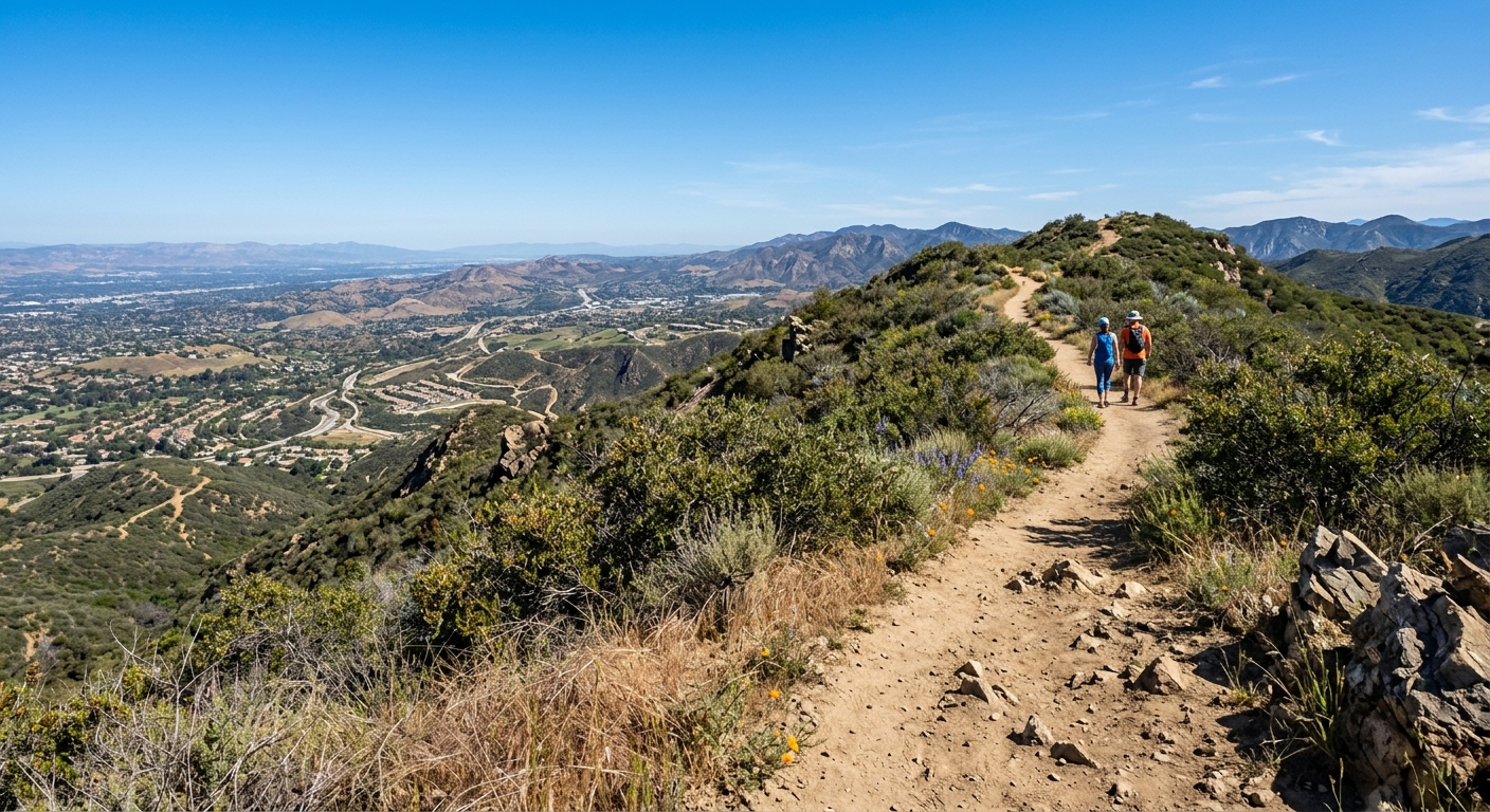 Mountain trails and natural landscape in Calabasas