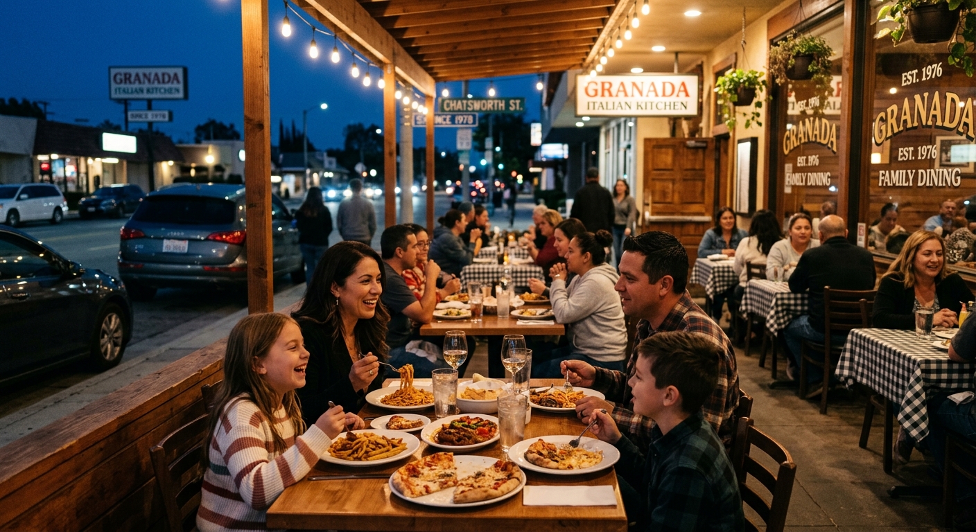 Local dining on Chatsworth Street in Granada Hills
