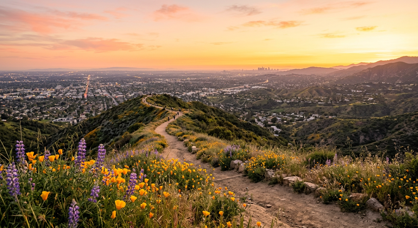 Valley views from the hillside in Mission Hills