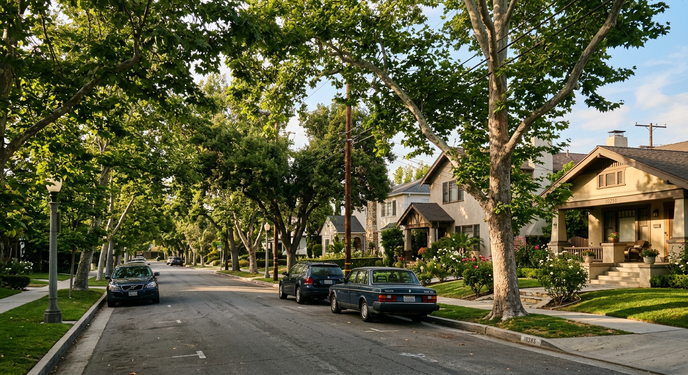 Quiet residential neighborhood in Mission Hills