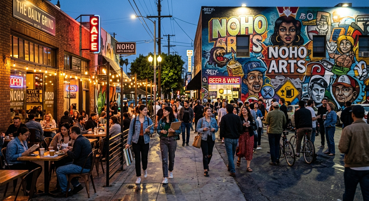 Trendy cafes along Lankershim Boulevard in North Hollywood