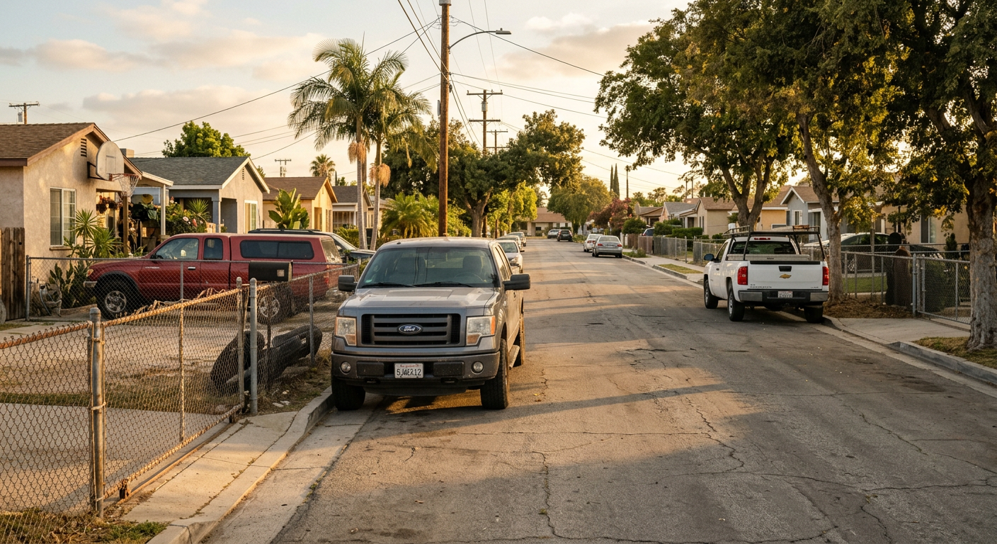 Sun Valley neighborhood street at sunset