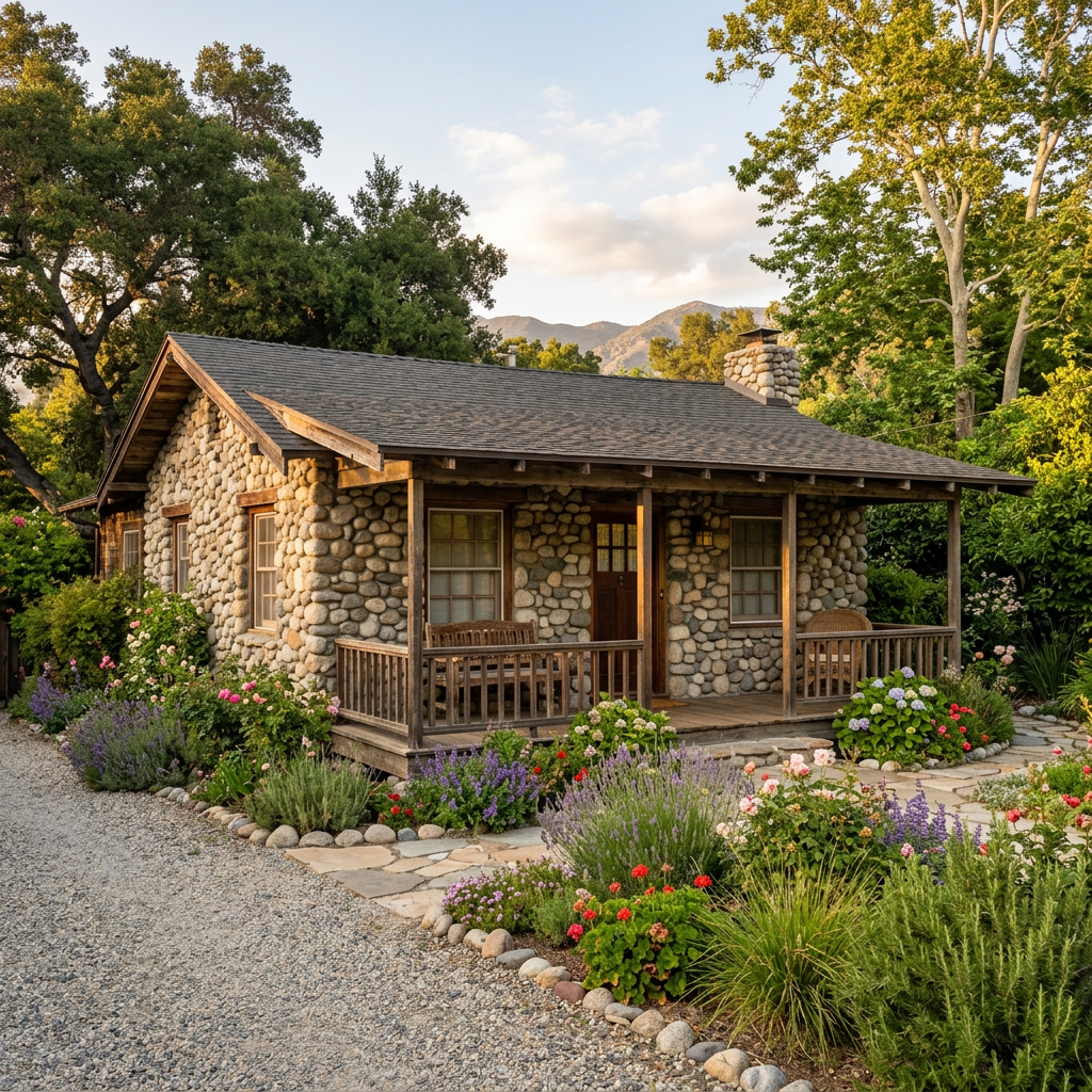 Stonehurst neighborhood riverstone bungalow exterior in Sunland
