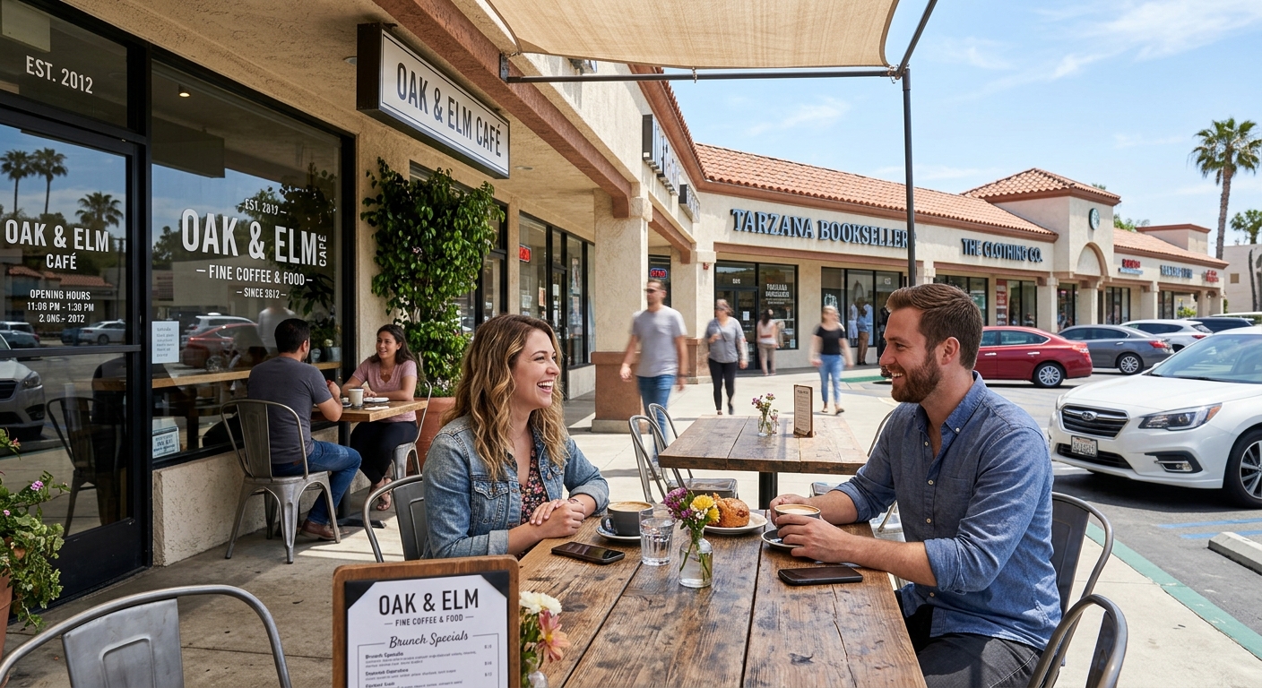 Shops along Ventura Boulevard in Tarzana