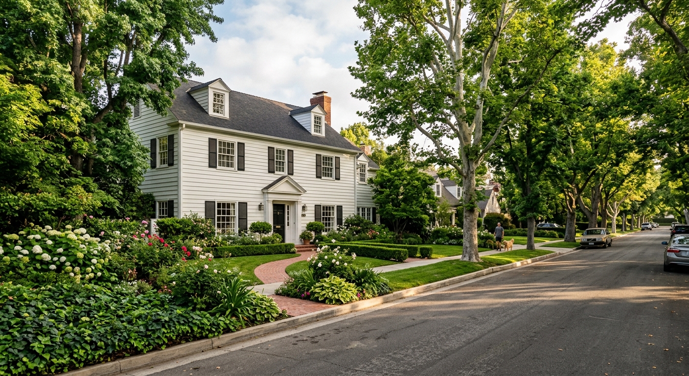 Stately homes along Toluca Lake
